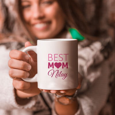 En İyi Anneye İsim Özelleştirmeli Best Mom Kahve Kupası