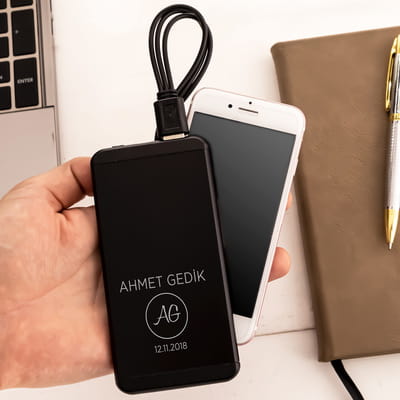 İsme Özel Logo Baskılı Hediye Powerbank 5000mAh